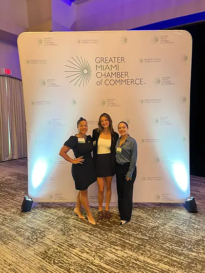 Kerrigan Wesley at event for Greater Miami Chamber of Commerce for her Hope for Miami Internship