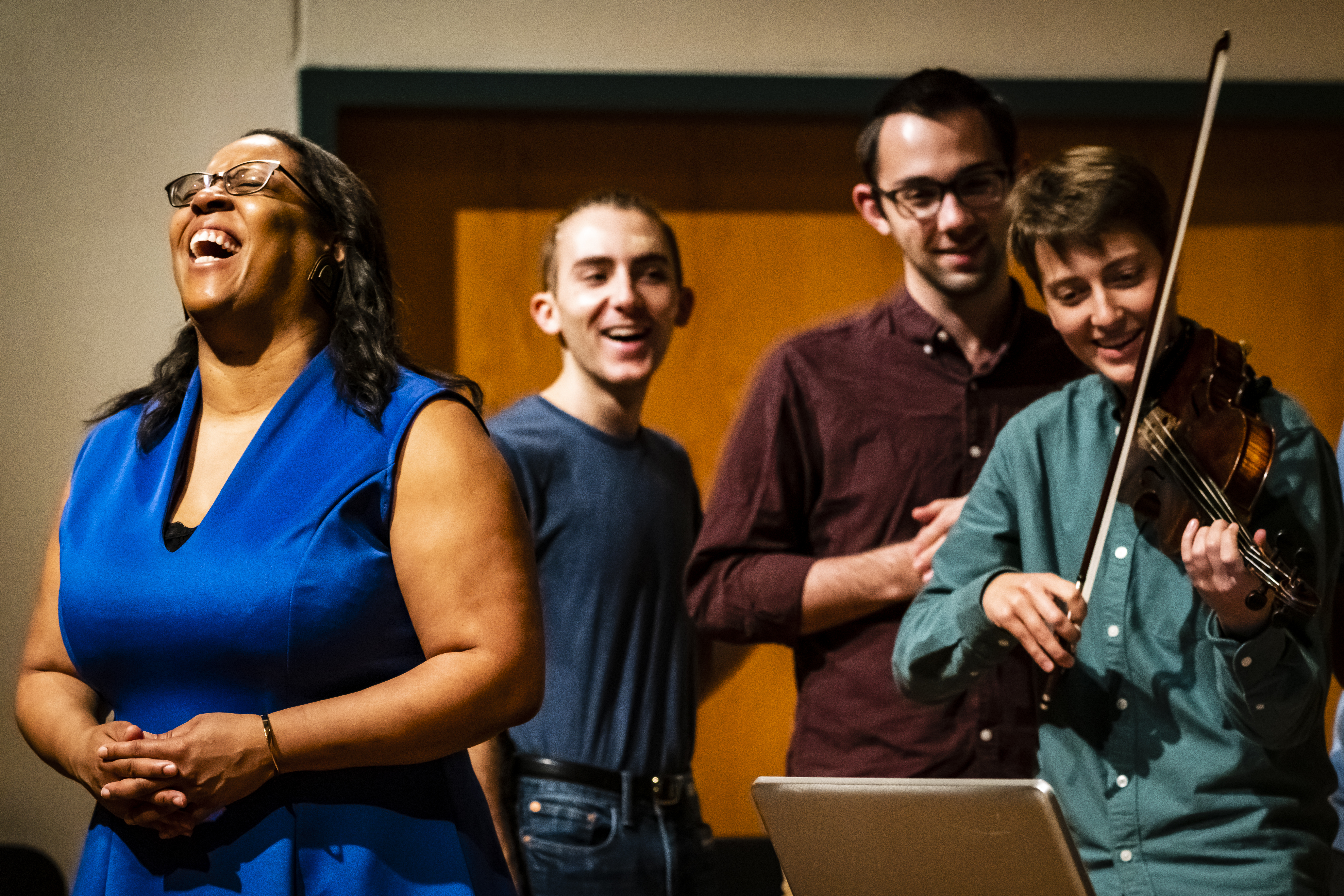 Valerie Coleman with her students.