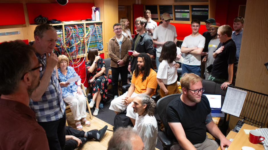 In the studio at Abbey Road. Photo courtesy of the Royal Academy of Music.