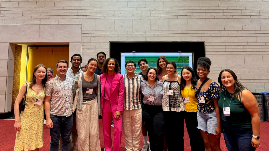 Frost School professor Jennifer Grim with her students at the National Flute Convention. 