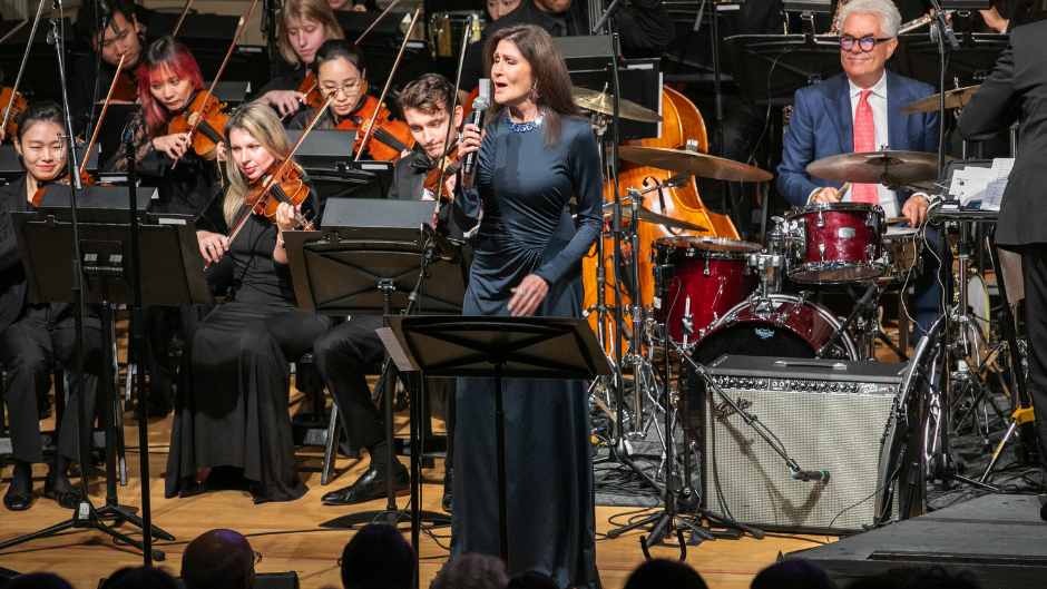 Monica Mancini performing with the Henry Mancini Institute Orchestra at the Library of Congress. Photo courtesy of the Library of Congress.