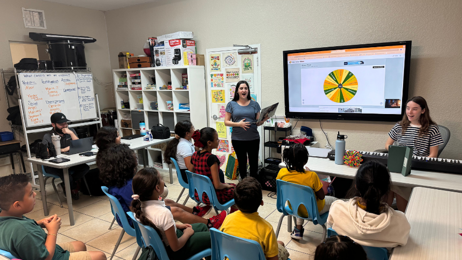 frost school students working with children in little havana for the music for childhood well-being initiative