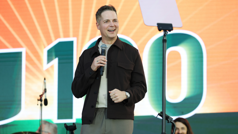 emcee jason kennedy frost school centennial concert photo getty images