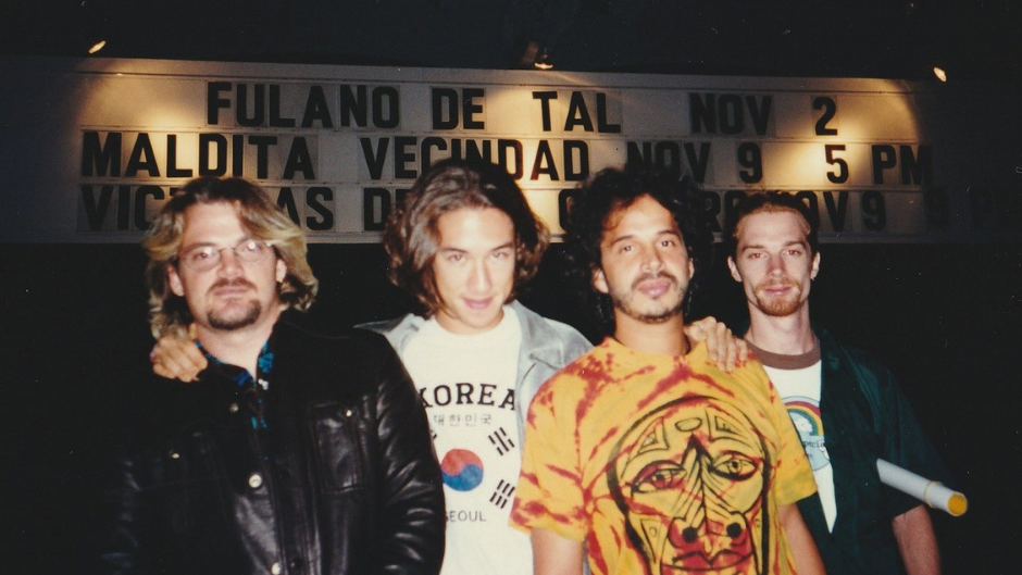 Buckley and his bandmates from Latin rock band, Fulano De Tal