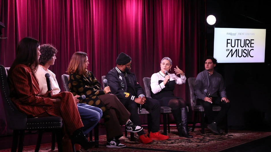 The panel at The Hollywood Reporter/Frost School of Music event at the GRAMMY Museum. Photo courtesy of The Hollywood Reporter.
