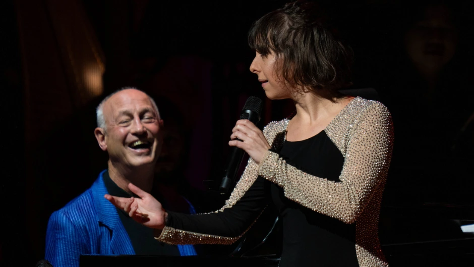 Frost School Dean Shelly Berg performing the music of Miles Davis with vocalist and alumna Veronica Swift at the Adrienne Arsht Center. 