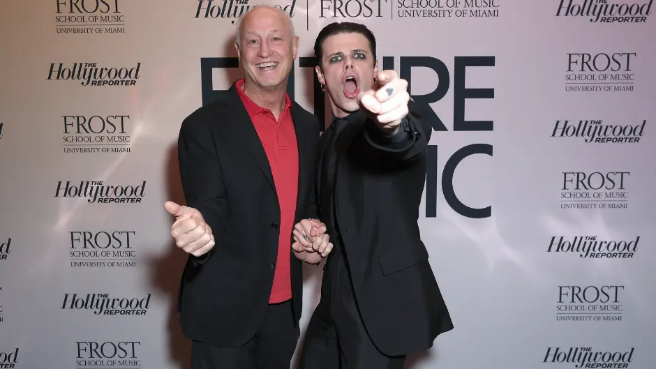 The Frost School's Shelly Berg vamps with British rocker Yungblud at the Future of Music event. Photo courtesy of The Hollywood Reporter.