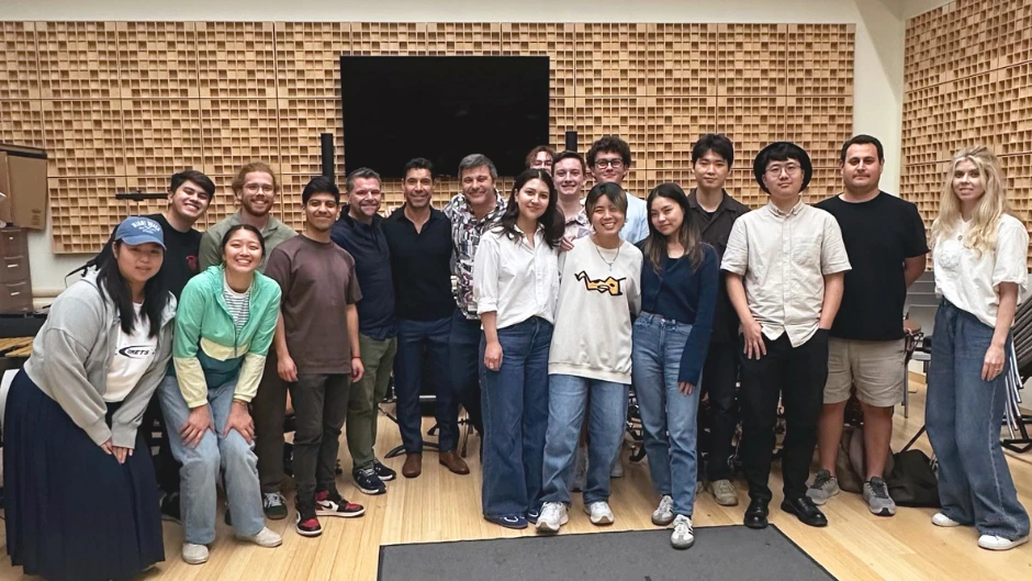 Frost School percussion program students and faculty. Photo courtesy Svet Stoyanov.