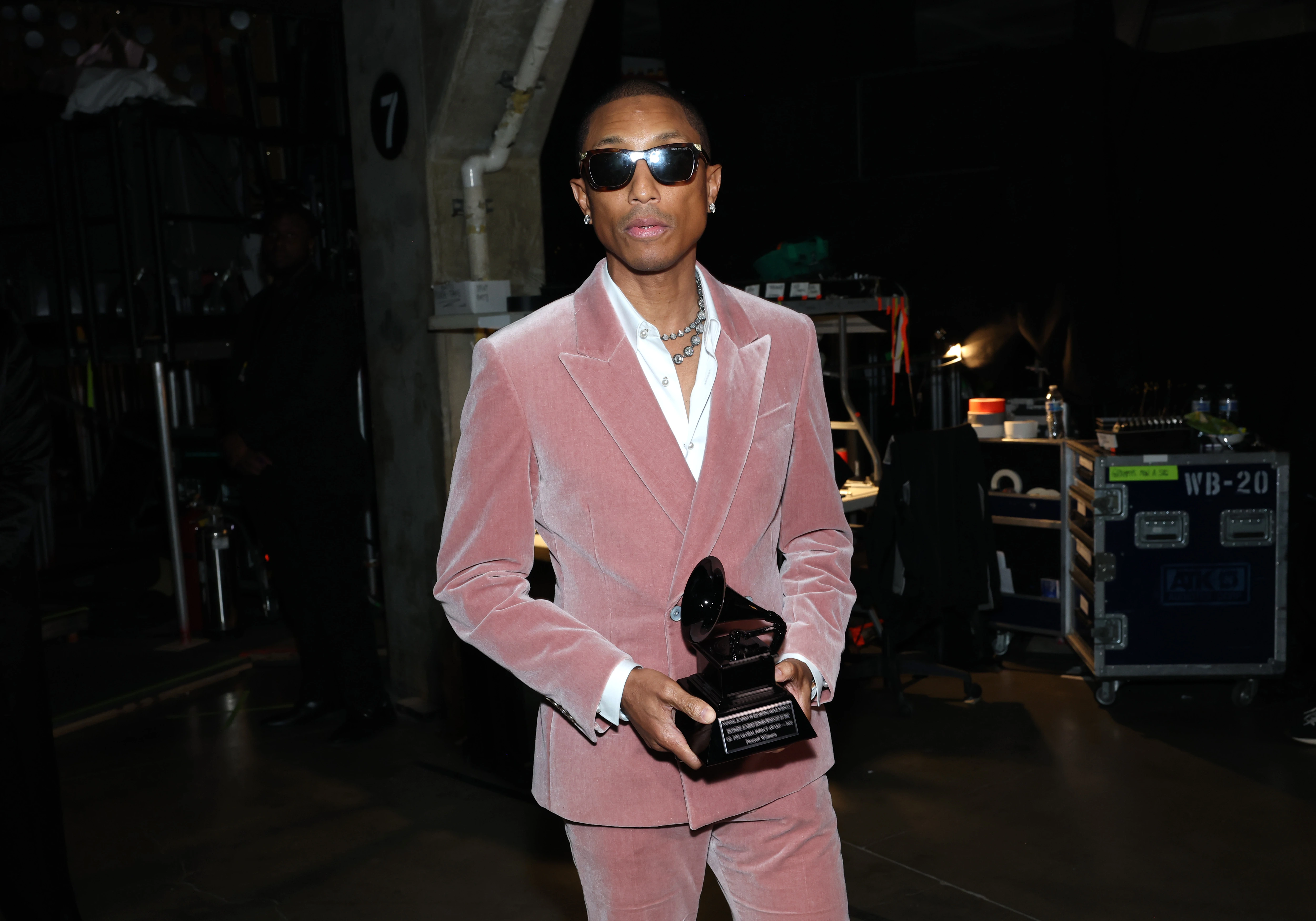 Pharrell Williams, a Frost School alumnus, at the 2026 GRAMMY Awards. Photo courtesy of The Recording Academy.