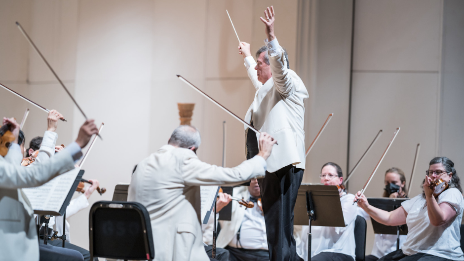 Gerard Schwarz conducting at the Eastern Music Festival. Photo credit: Lana Shkadova