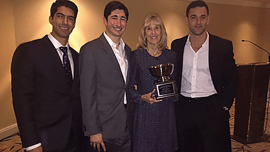 Picture of Luis Reyes, Adam Stolz, Patricia Redmond (head coach), and Daniel Halperin