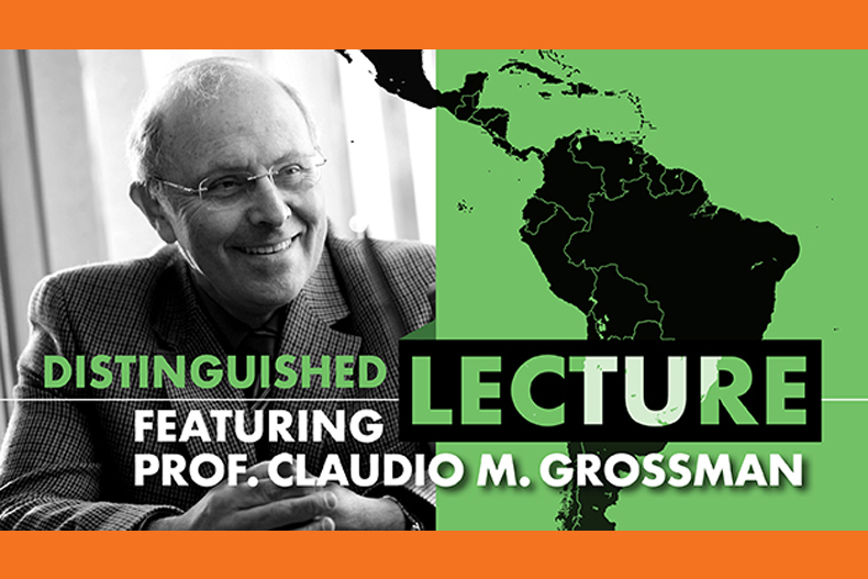 Professor Claudio Grossman and map of Latin America