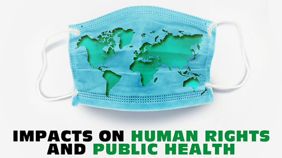 Promotional graphic for "Impacts on Human Rights and Publich Health" Symposium