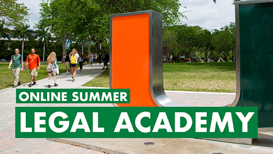 Promotional Graphic for the Online Summer Legal Acadamey