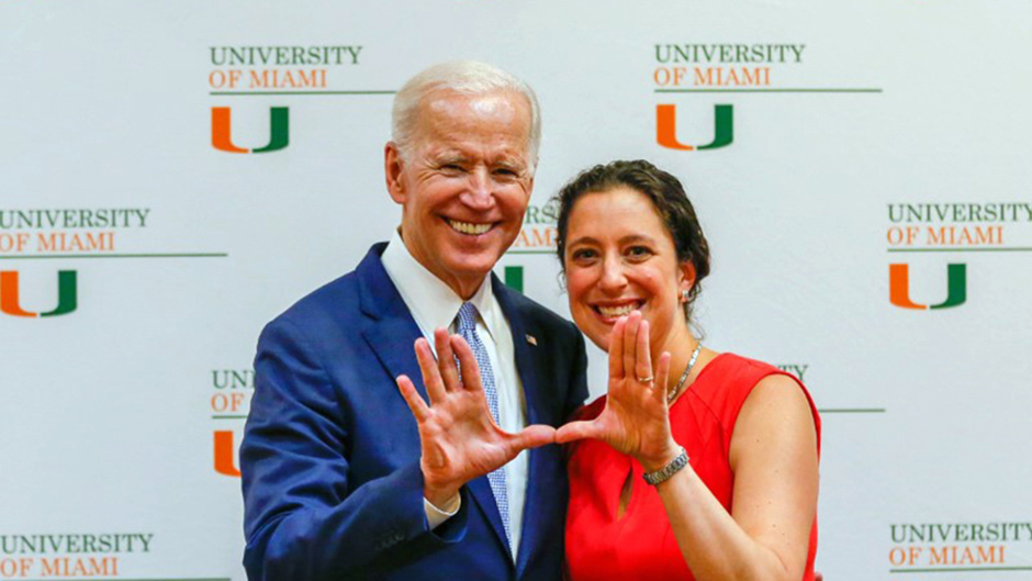 Joe Biden with Caroline Bettinger-López