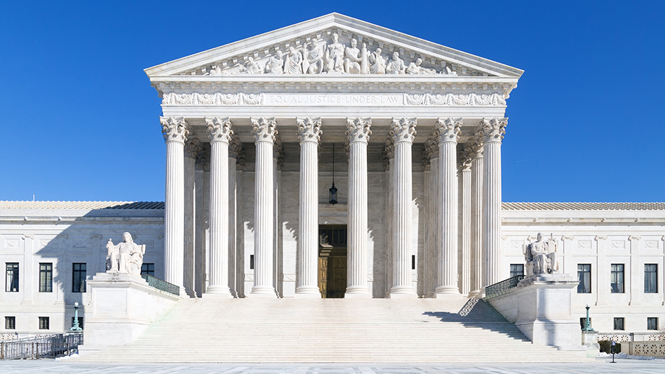 Exterior shot of the Supreme Court Building