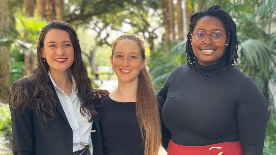 Miami Law students Samantha Cristol, Jordan Maun, and Nteboheng Mokuena