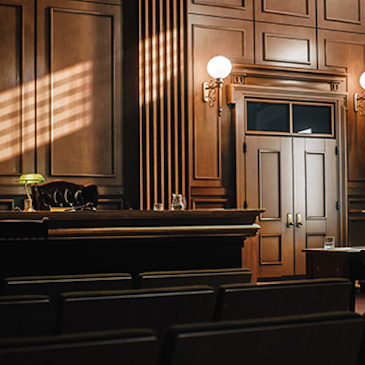 Picture of an empty courtroom