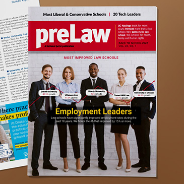 ‘A’ Grades Awarded to Miami Law for Business, Criminal, Family, Health, Human Rights, Technology Law from PreLaw Magazine 