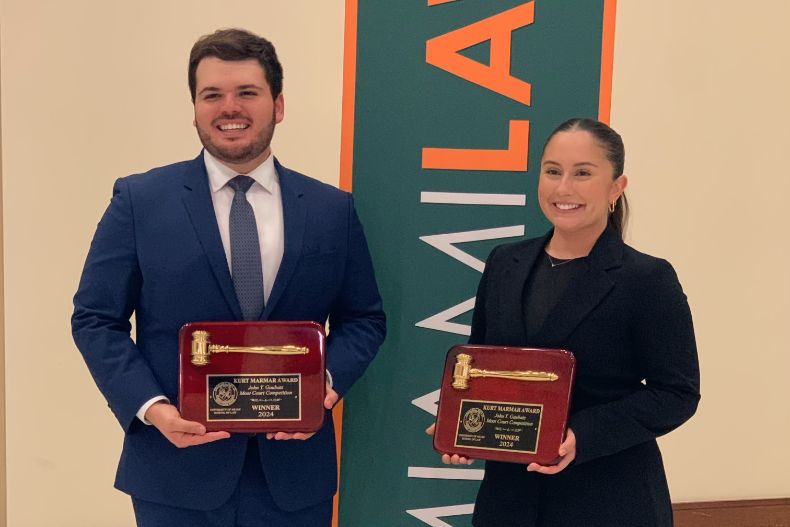 Winners of the John T. Gaubatz moot court competition revealed