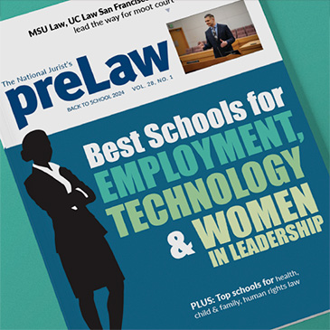 PreLaw magazine bestows high marks on the School of Law in legal technology, moot court, and more