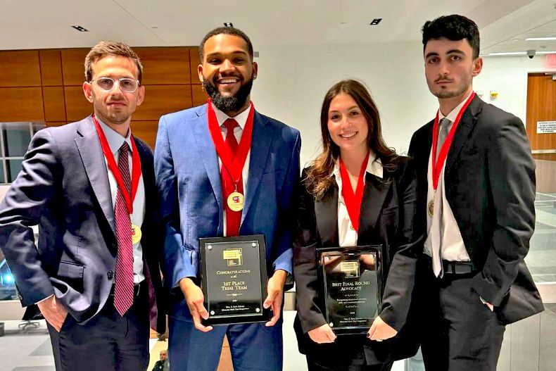 Miami Law’s trial team wins the Honorable E. Earle Zehmer Memorial Mock Trial Competition