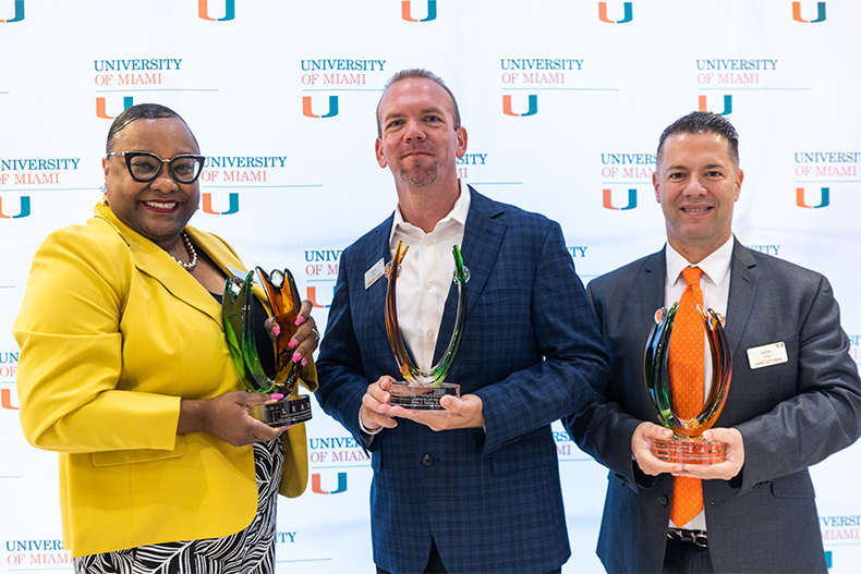 University leaders are recognized during a graduation ceremony for completing the LEADership Development Program. 