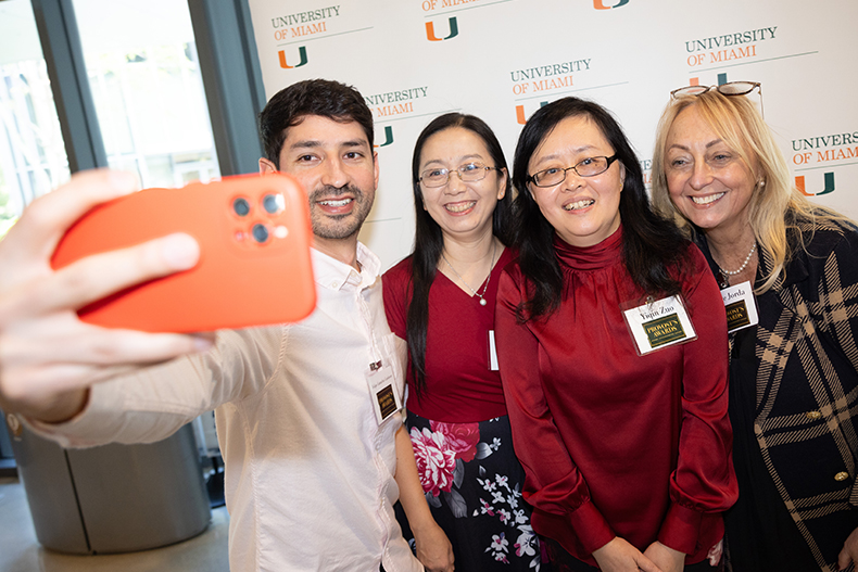 Guests take a selfie during the annual Provost's Awards event.