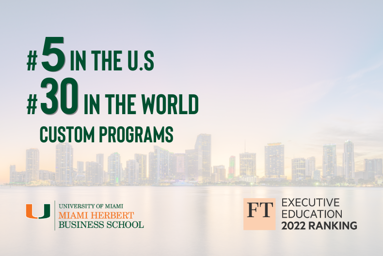 Miami Herbert non-degree executive education programs debut as No. 5 in Financial Times ranking