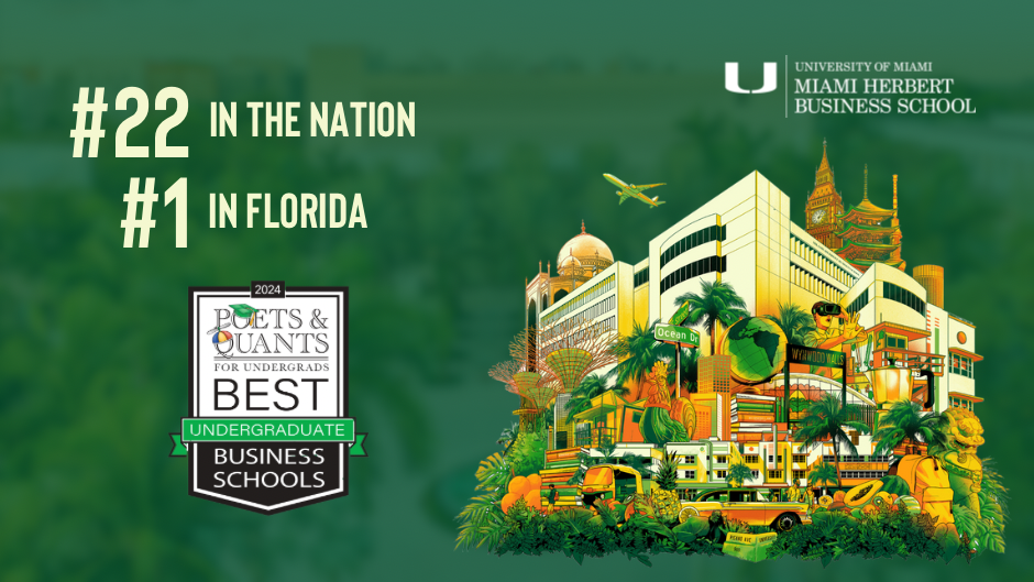 Miami Herbert named among top 25 undergraduate business schools, highest ranked in Florida