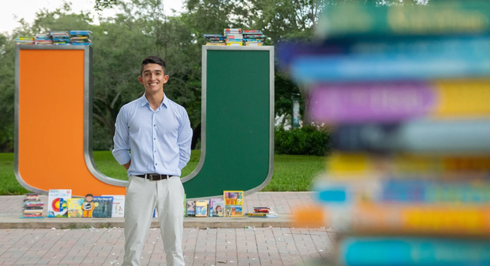 Miami Herbert student turns discarded books into a global literacy movement