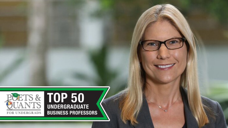 Professor Karoline Mortensen named to the Poets & Quants "Top 50 Undergraduate Business Professors" list