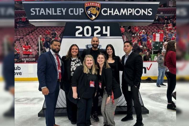 Sport administration student and alumnus win big at Panthers’ Stanley Cup victory 